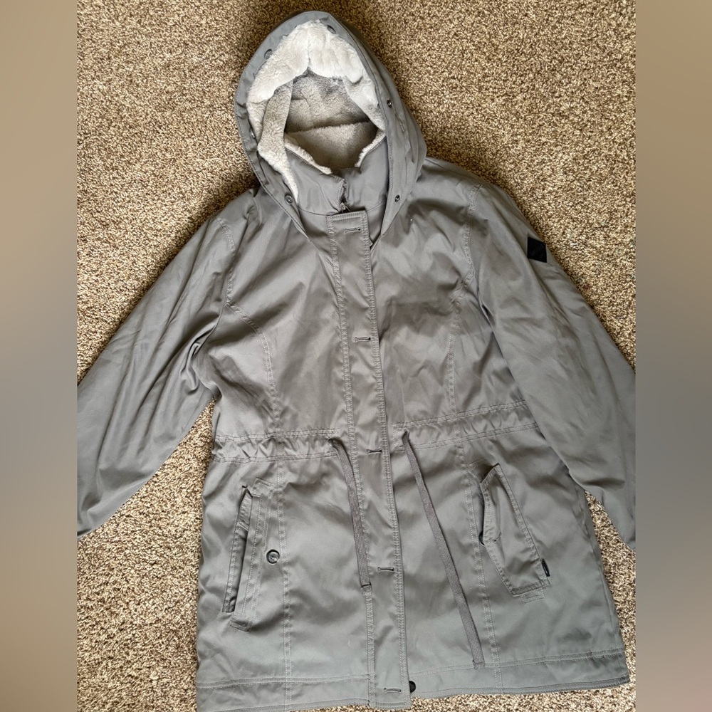 Hollister Gray Hooded Parka Coat